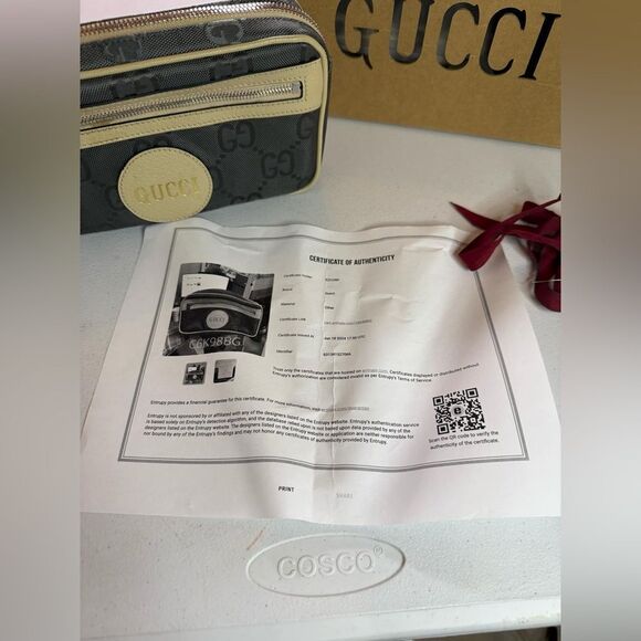 GUCCI Off The Grid Belt Bag GG Nylon Leather Gray Beige 631341 Purse Fanny pack - Picture 8 of 16